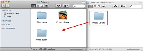 Mac os x iphoto library location